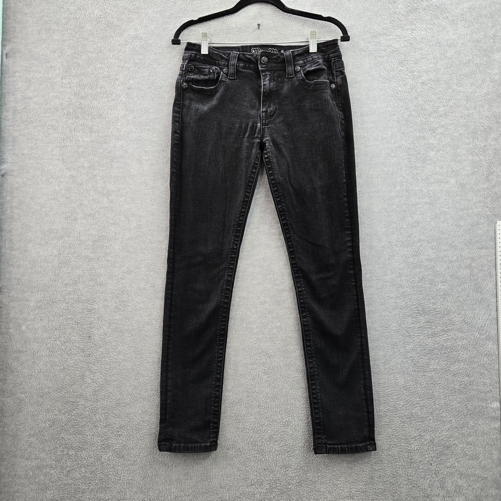 Miss Me Jeans Women Jeans‎ 29 Black Denim Embroidered MT7352S3 Skinny